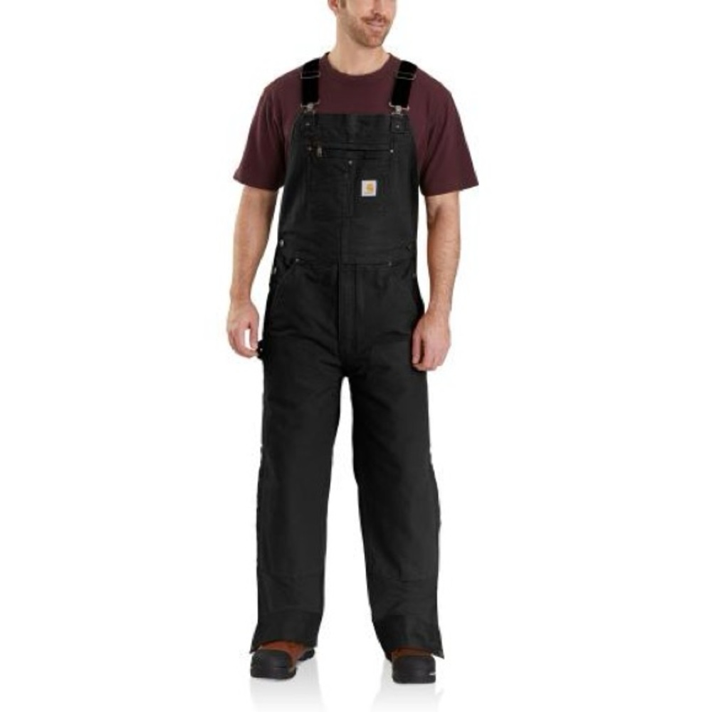 Carhartt 104031 - Washed Duck Bib Overalls - Quilt Lined 3xl black